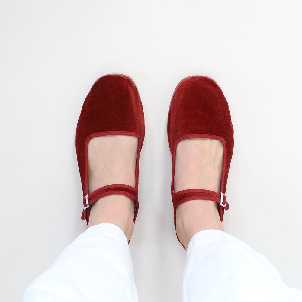 Velvet Mary Janes - Rust Red | Lovefield Vintage