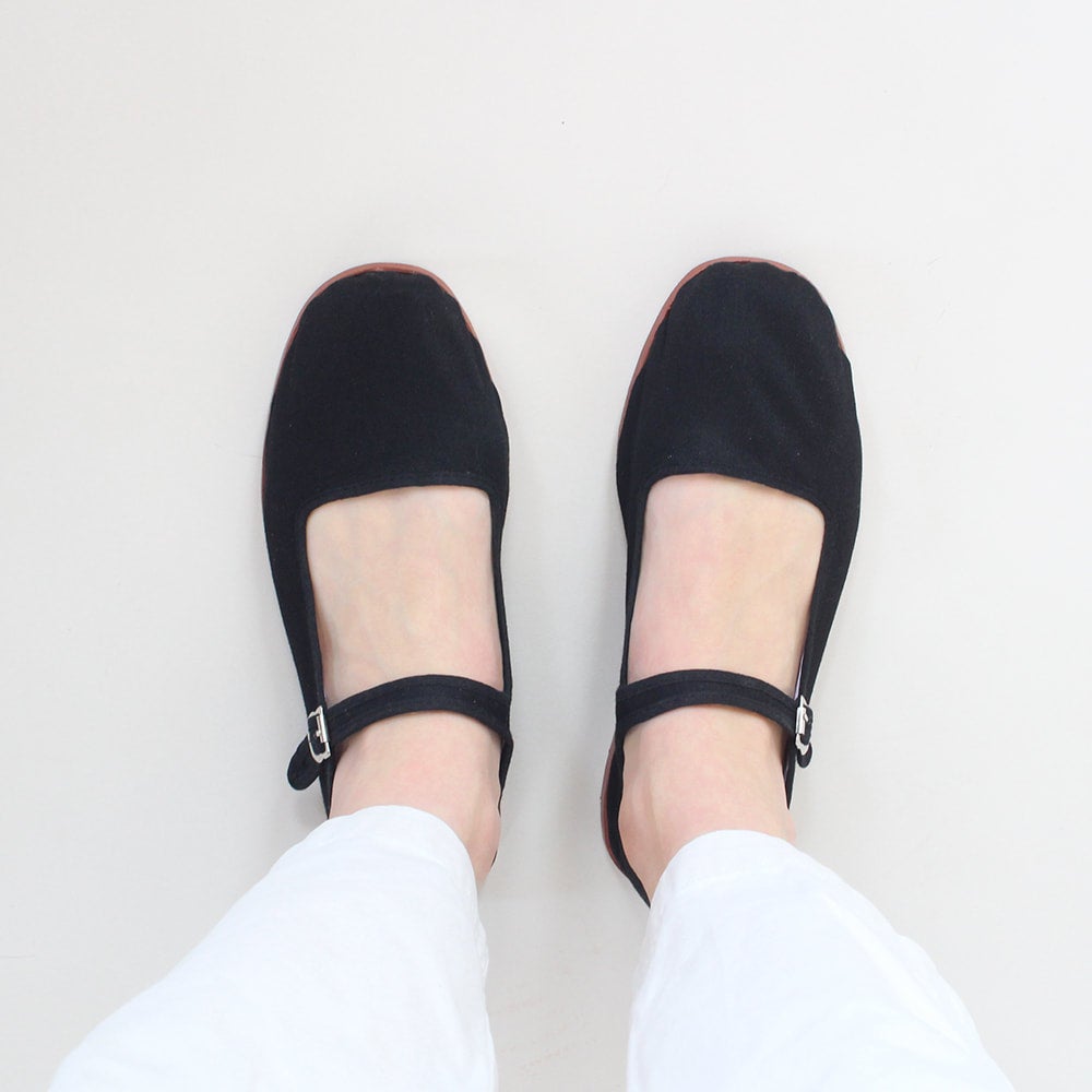 Black canvas sales mary janes